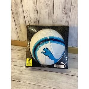 Puma White Blue Official Match Quality Sports Gear Soccer Ball Size 5